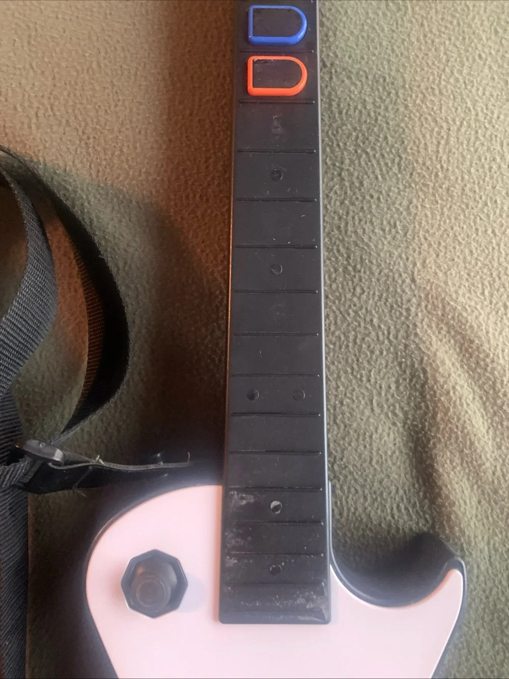Les Paul Controller for Nintendo Wii. Black and white. 29” x 10” x 4”.